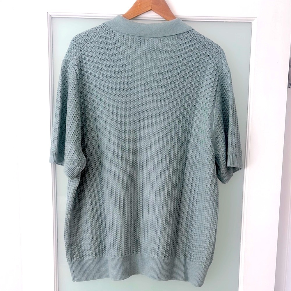 NWT Vince Men’s Textured Knit Polo | Sage Green | XXL - Picture 4 of 6